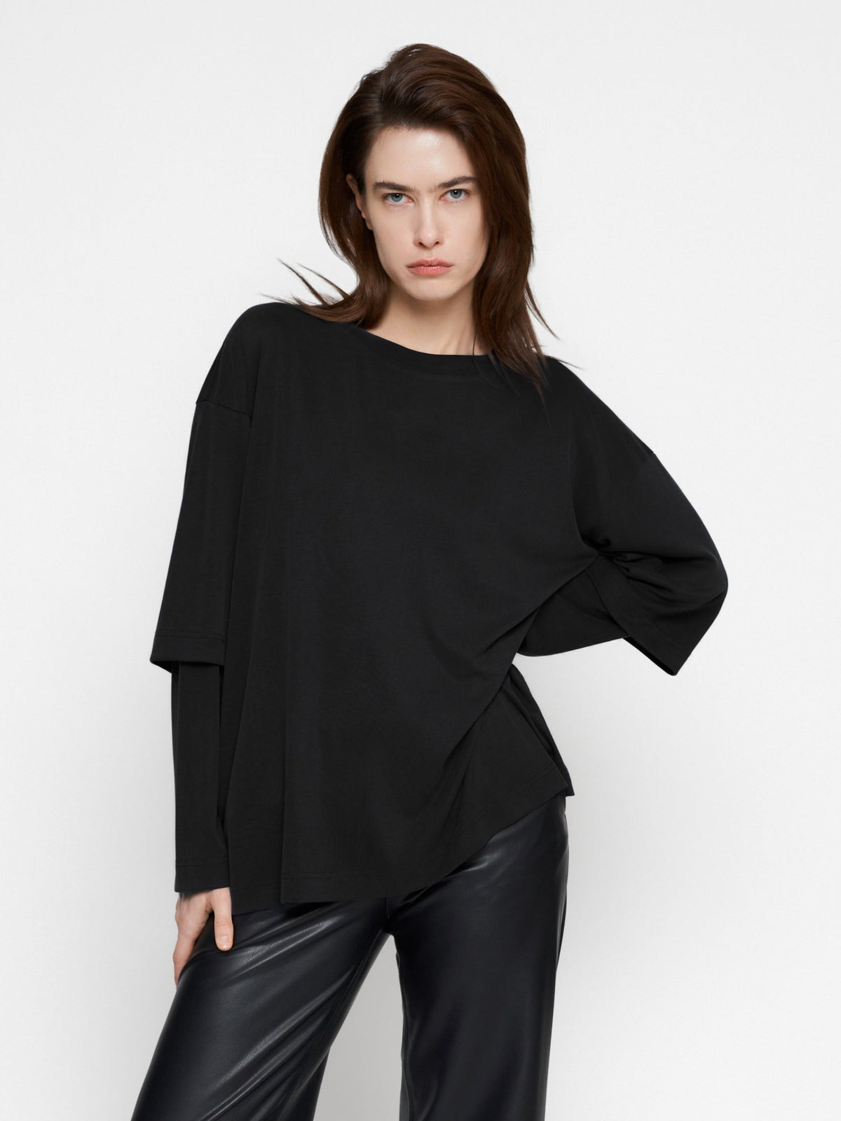 Black double long sleeve