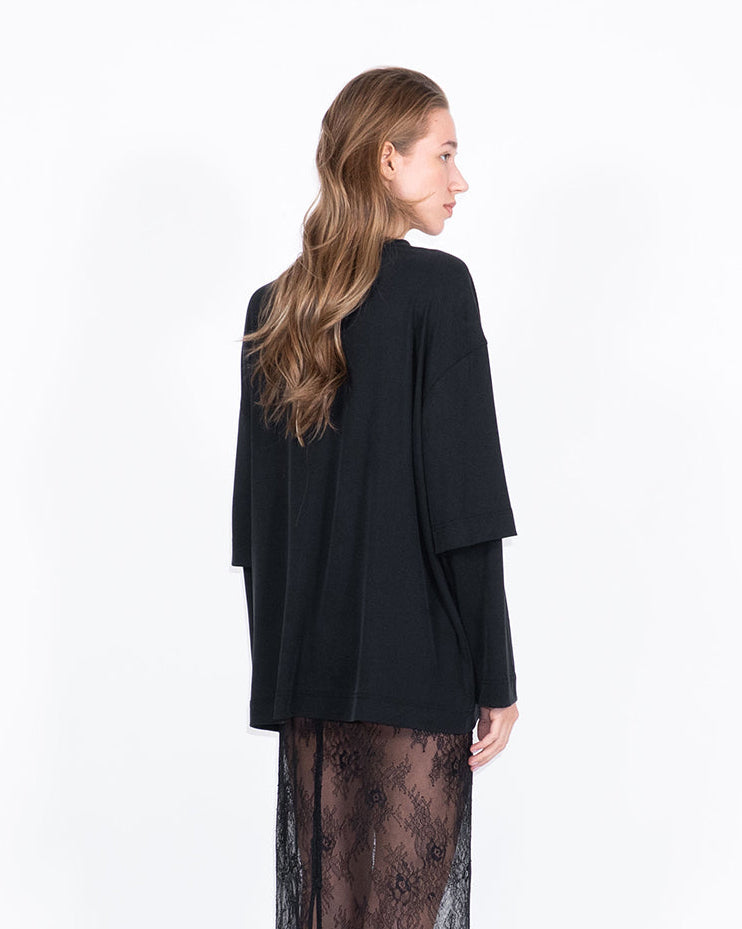 Midi sheer lace skirt