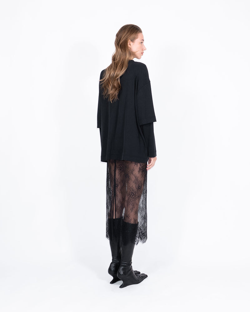 Midi sheer lace skirt