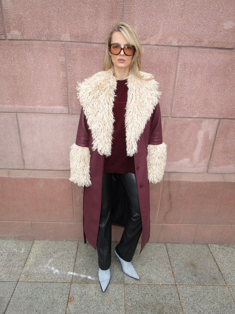 Bordo leather coat