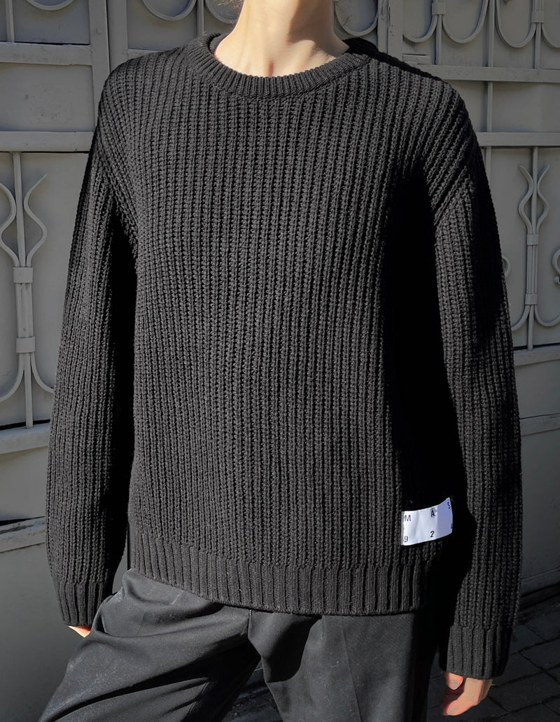 Black merino wool sweater