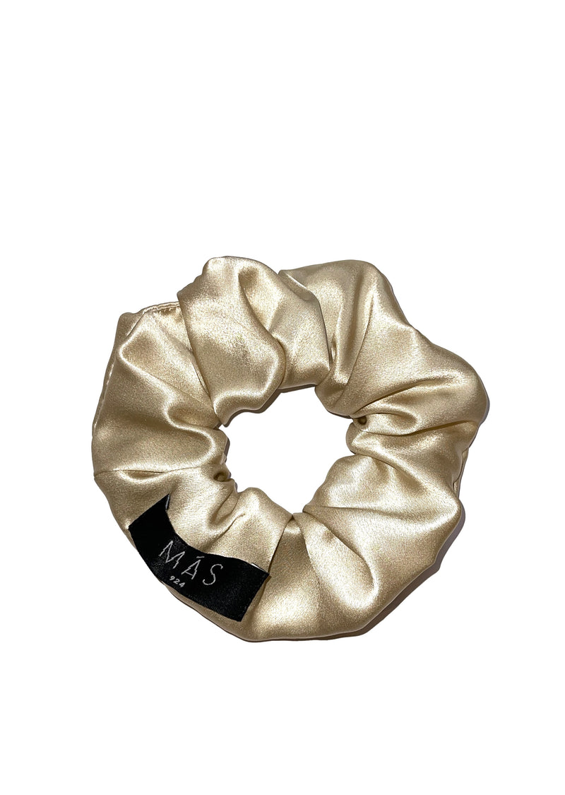 Champagne silk scrunchie
