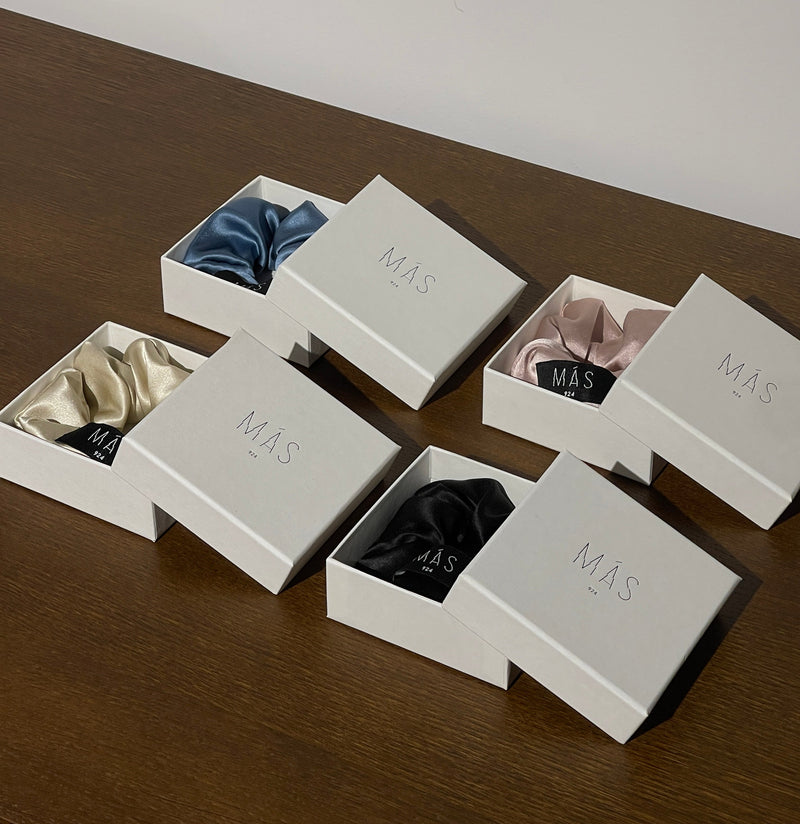 Champagne silk scrunchie