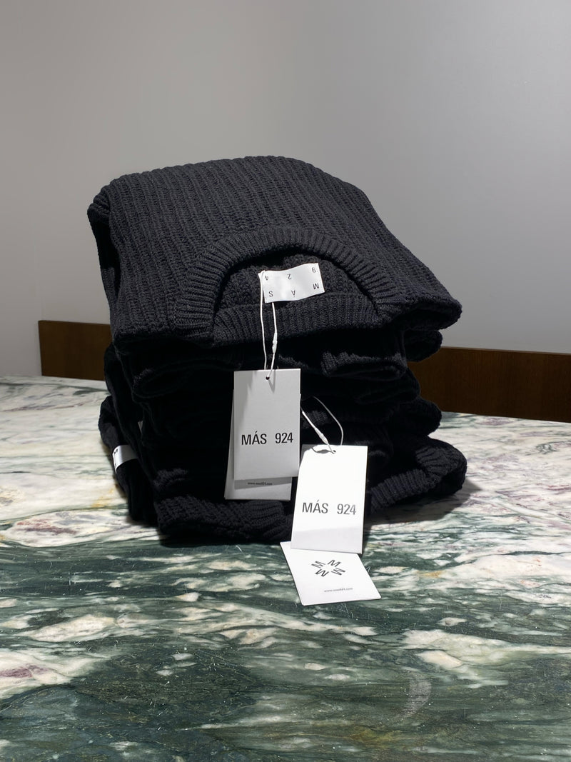 Black merino wool sweater