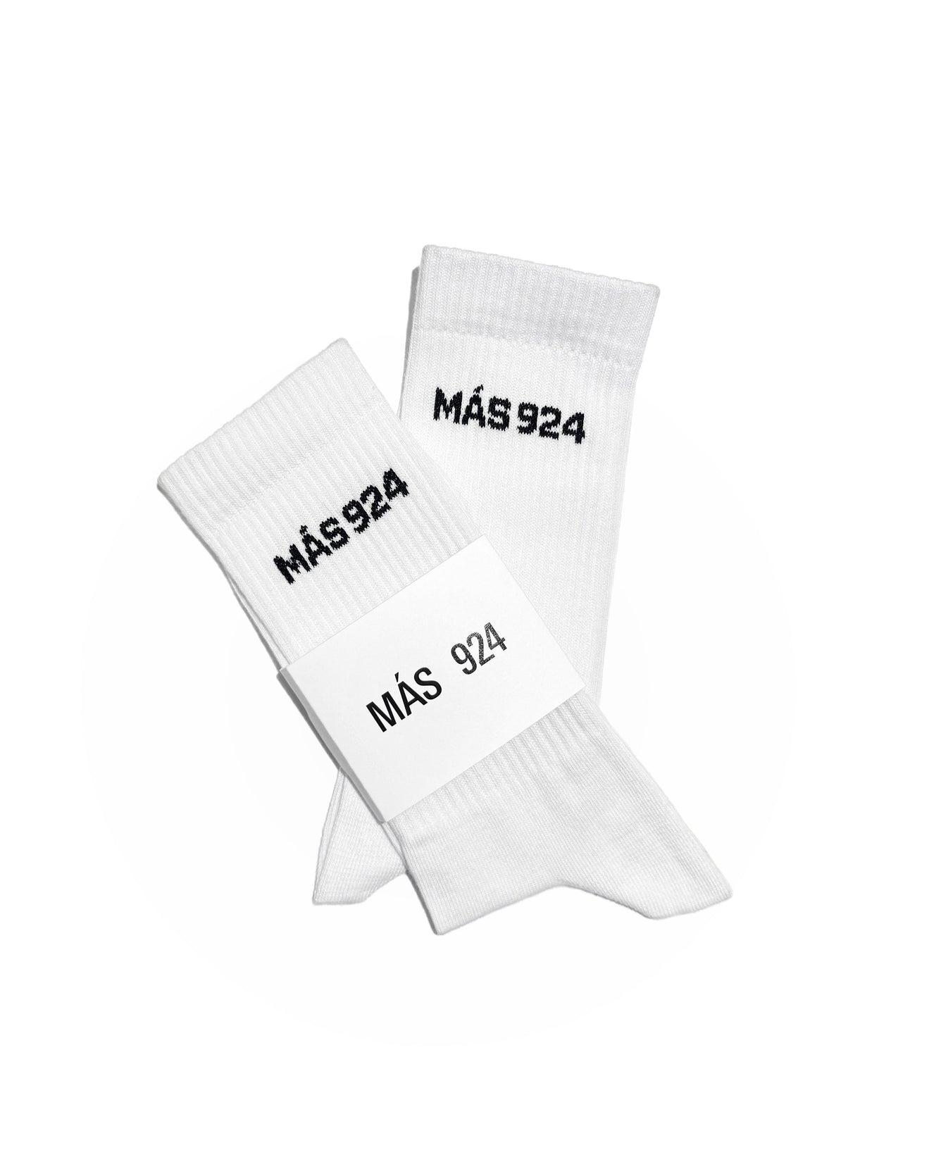 White socks with black logo - light
