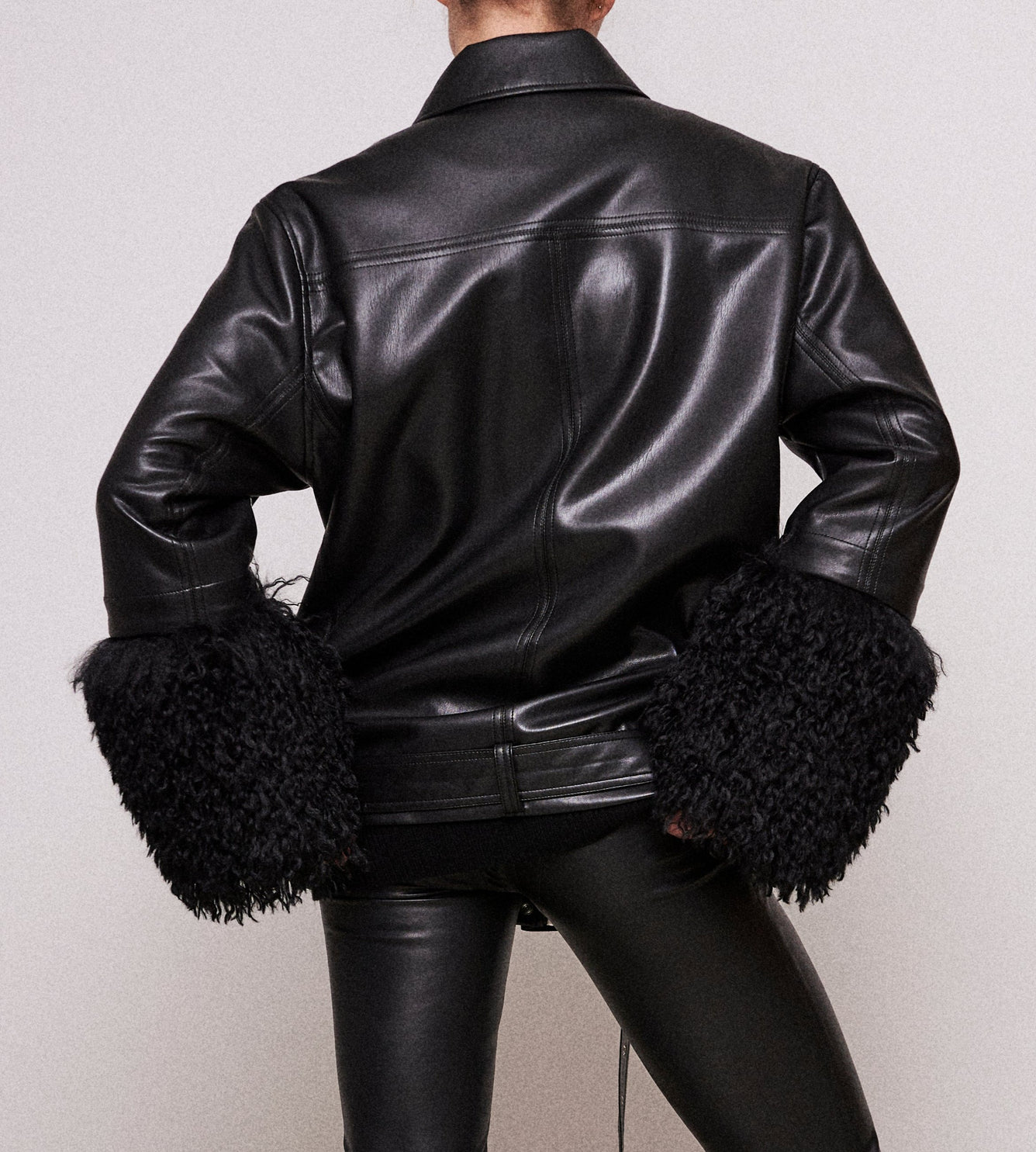 Black leather jacket