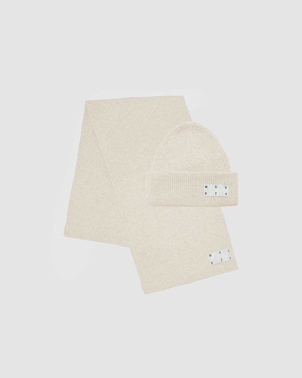 Milk beanie and scarf set