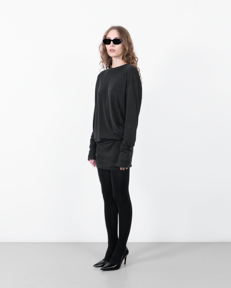 Draped black dress