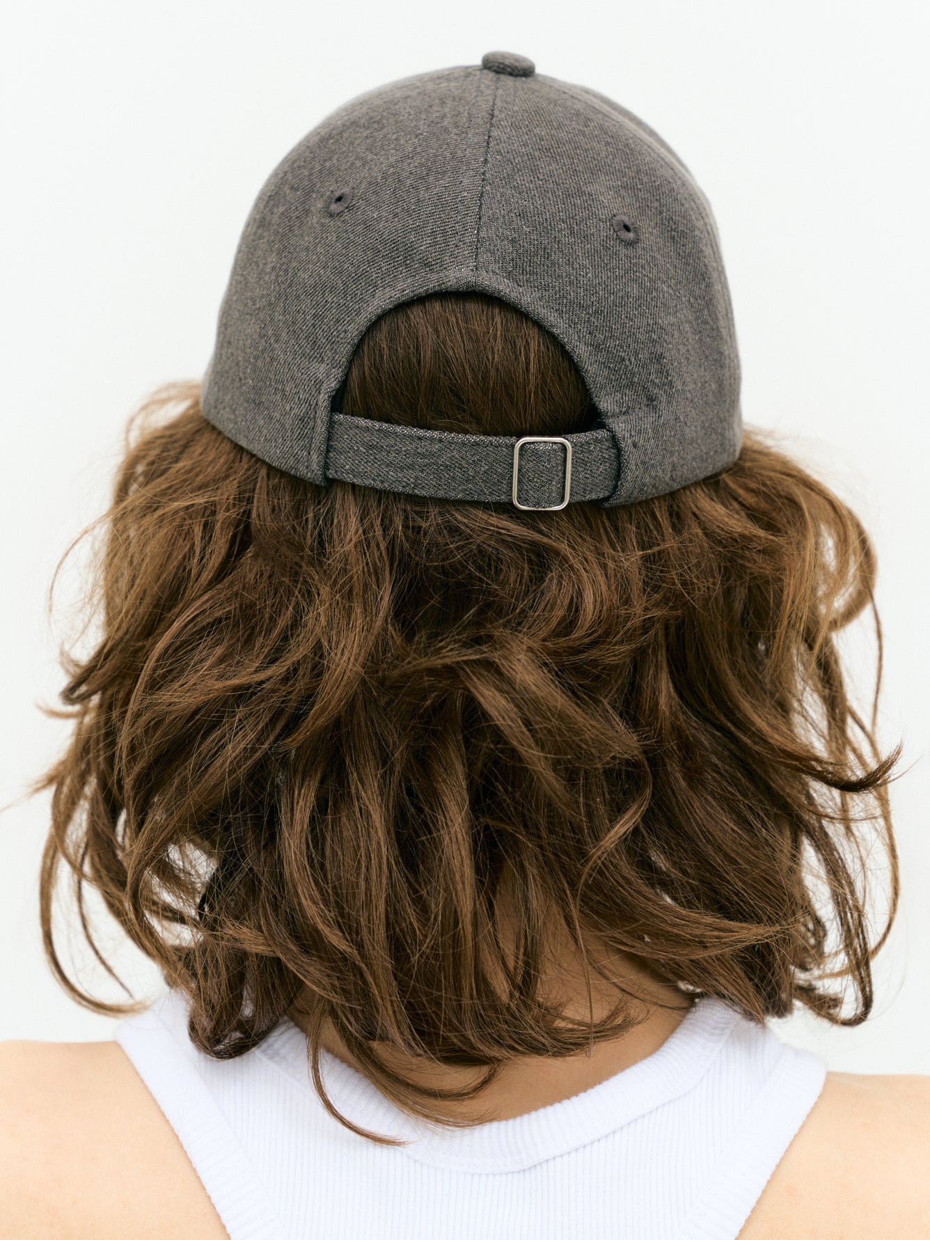 Grey denim cap