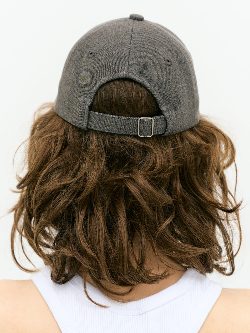 Grey denim cap