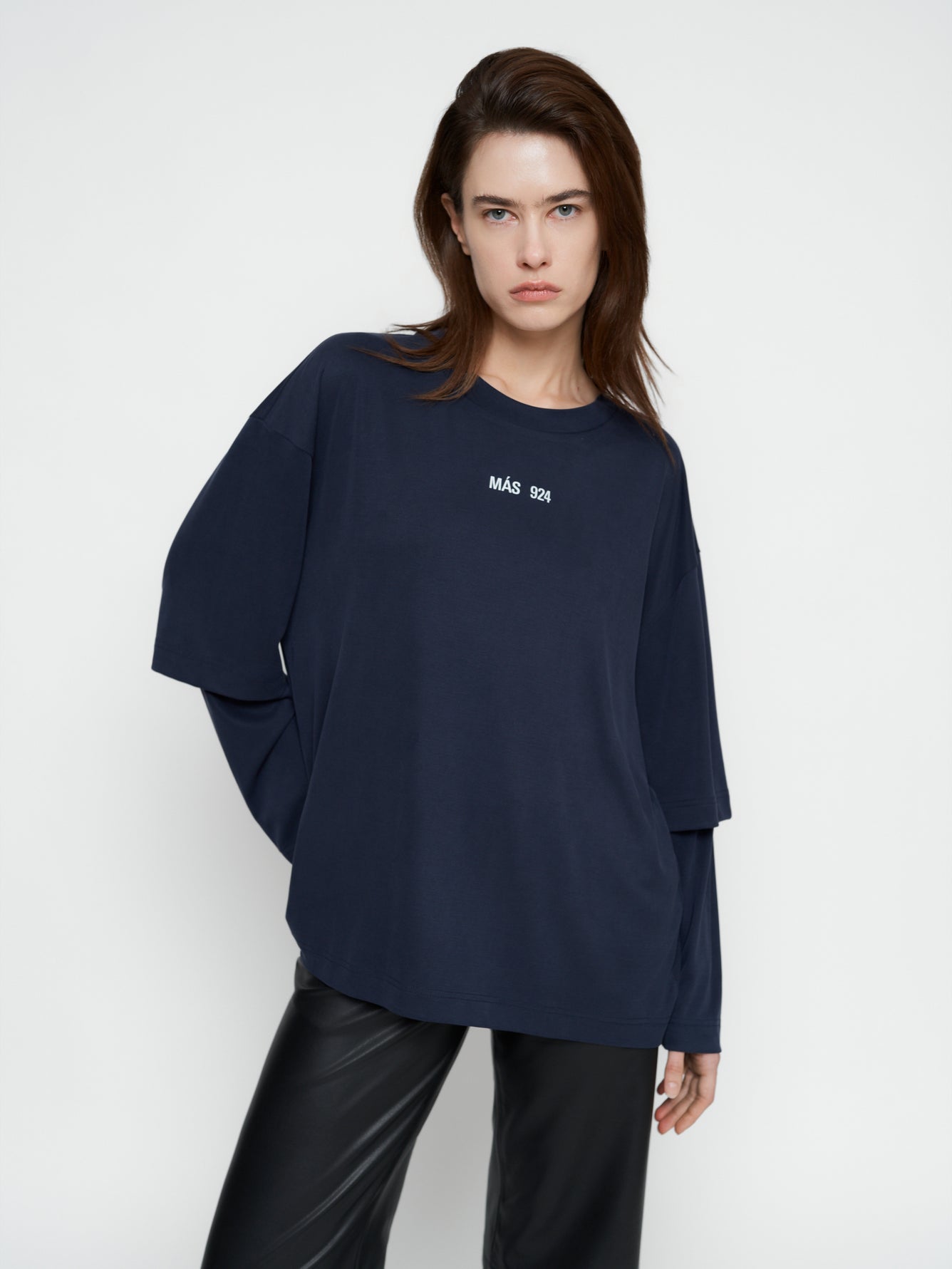 Dark blue double long sleeve