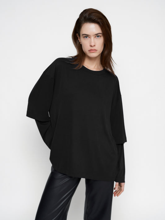 Black double long sleeve