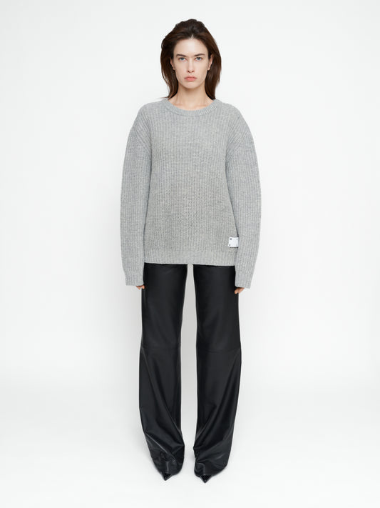 Pilkas merino vilnos megztinis