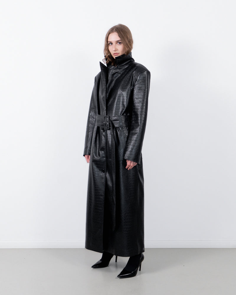 Crocodille leather coat