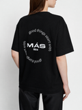 Black t-shirt with round logo