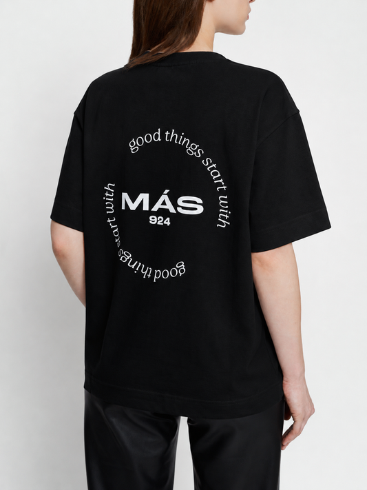 Black t-shirt with round logo