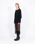 Midi sheer lace skirt