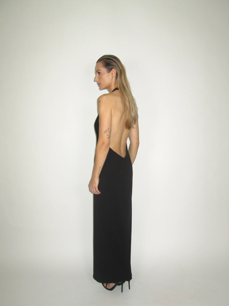 Backless halter dress