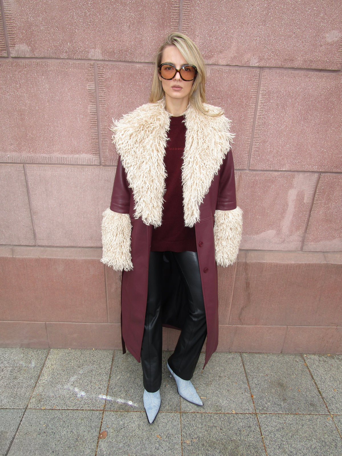 Bordo leather coat