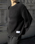 Black merino wool sweater
