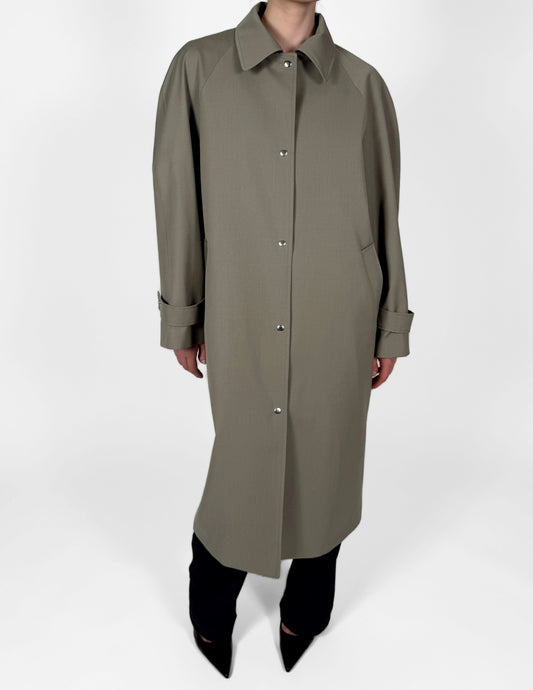 Moss green trench coat