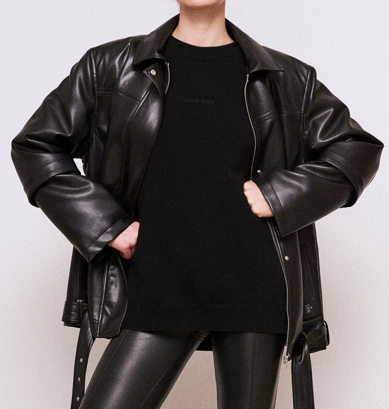 Black leather jacket