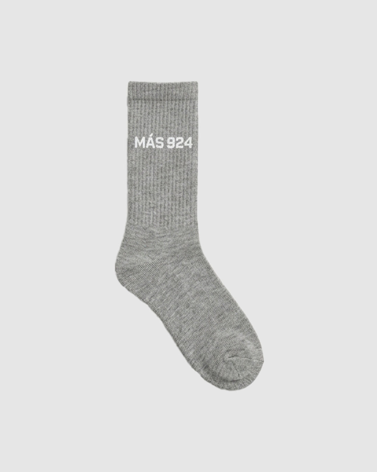 Grey socks with white logo - light