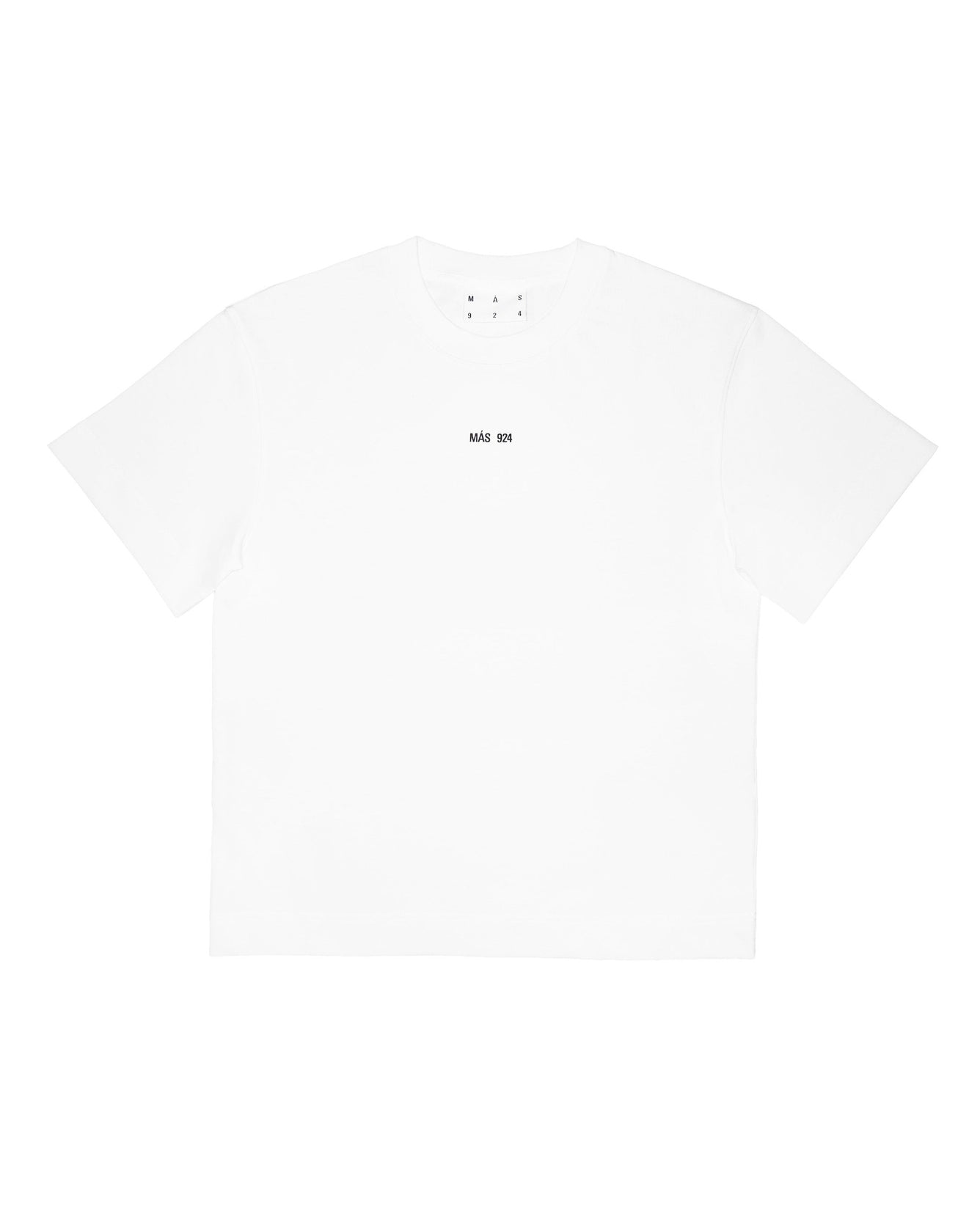 Balti marškinėliai su minimaliu logotipu