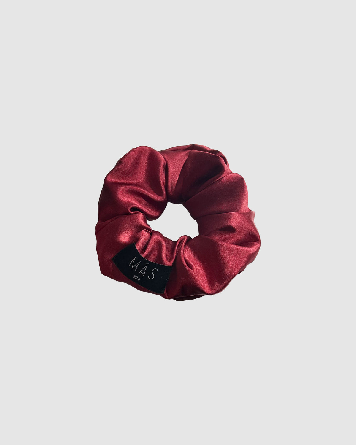 Dusty red silk scrunchie