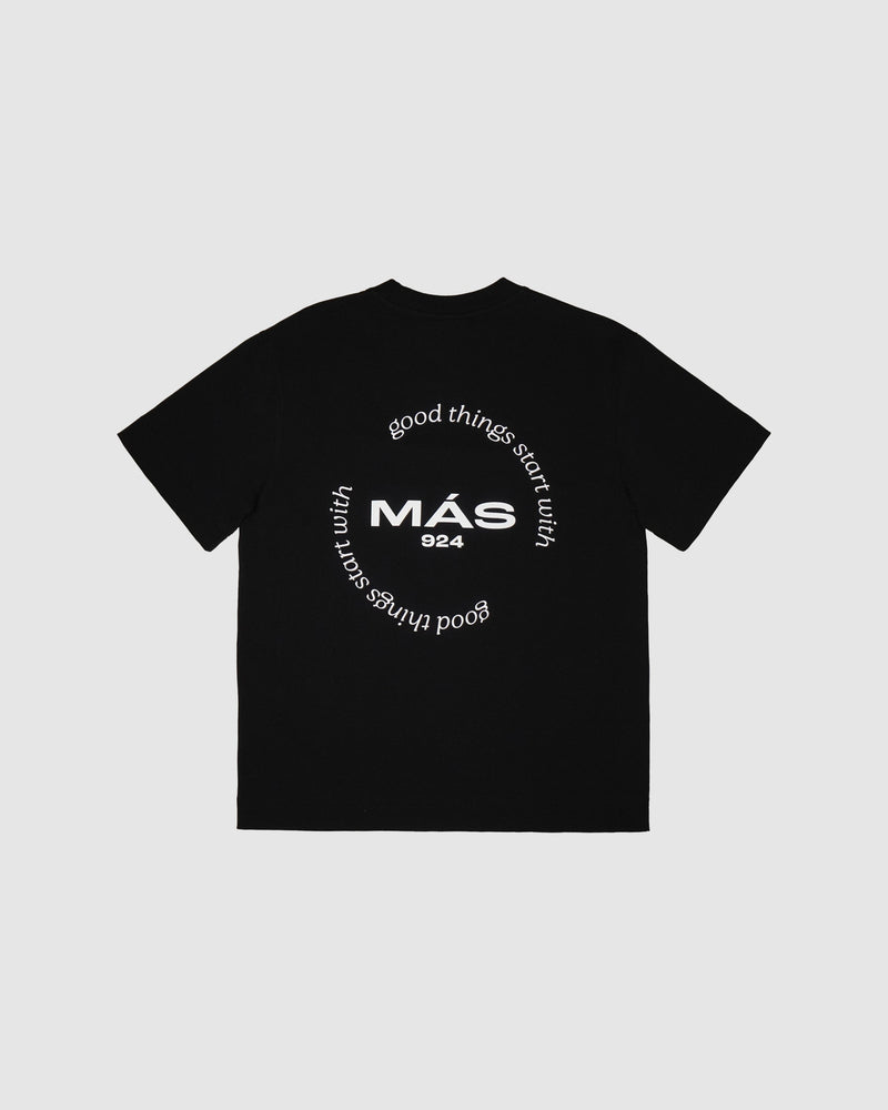 Black t-shirt with round logo