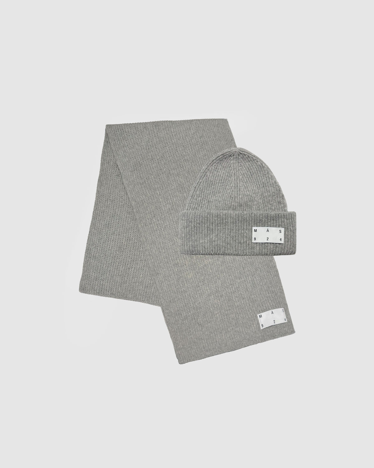 Grey beanie and scarf set