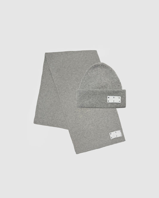 Grey beanie and scarf set