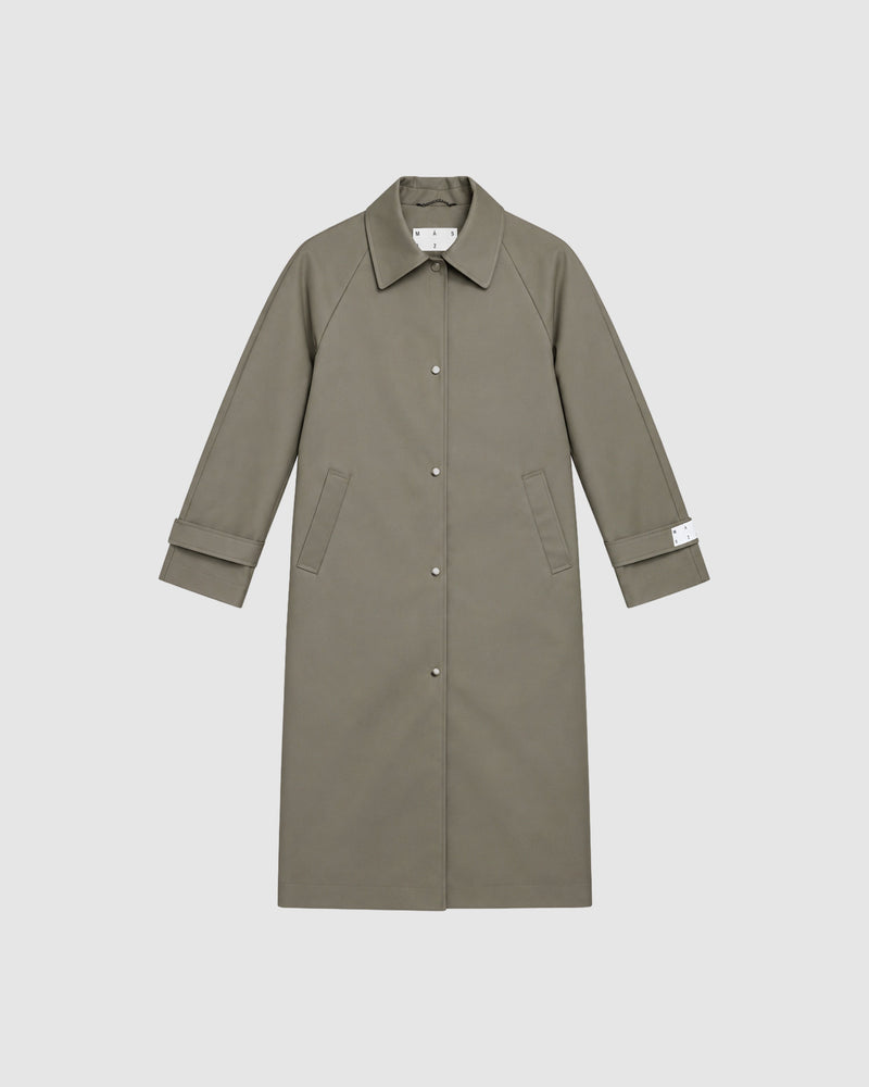 Moss green trench coat